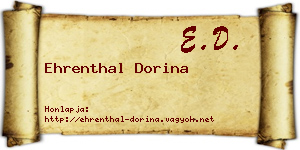 Ehrenthal Dorina névjegykártya